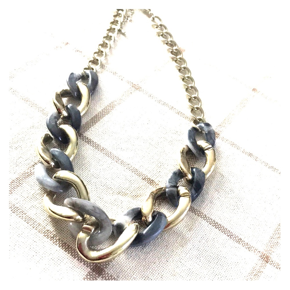 Chain-link statement necklace